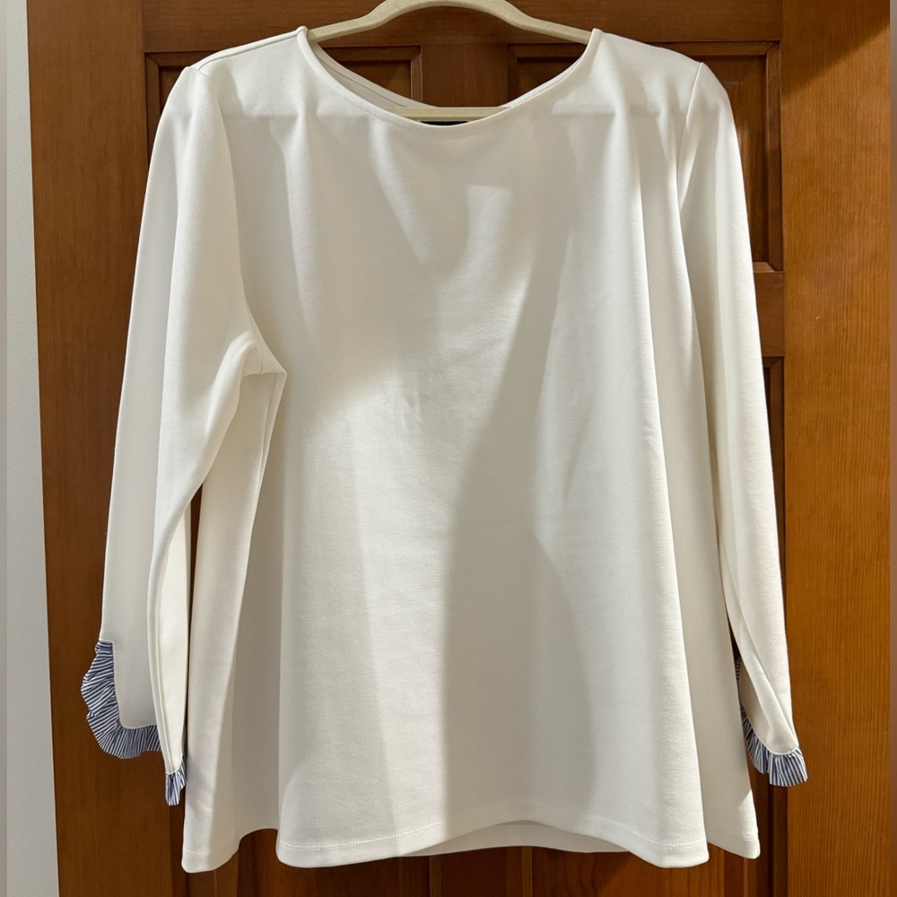Ann Taylor top with pinstripe sleeve detail, size XL